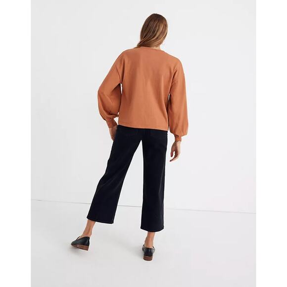 Madewell Chord‎ Bubble-Sleeve Top Thick Cotton Sweatshirt Size XXS - Picture 3 of 8